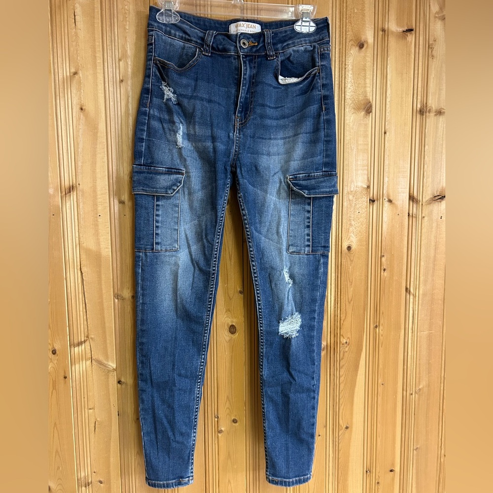 Skinny Cargo Wax Jeans